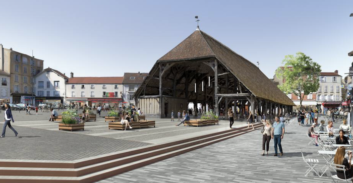 Arpajon - place du marché après travaux